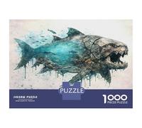 Puzzles De 1000 Pièces pour Adolescents Dunkleosteus The Legacy of Forgotten Beasts Puzzle pour Adultes Jeu Manuel Amusant Et Humoristique Aide À Exercer Le Cerveau 52x38cm/1000pcs