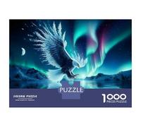 Puzzles De 1000 Pièces pour Adolescents Eagle Aurora Borealis Night Sky Puzzle pour Adolescents Améliore La Mémoire Stimulant À Compléter Apprentissage Jouets Éducatifs 38x26cm/1000pcs