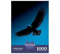 Puzzles De 1000 Pièces pour Adolescents Eagle Silhouette - Soaring Freedom on Blue Puzzles pour Adolescents, Jouets Anti-Stress, Cadeaux pour Femmes, Cadeaux Anti-Stress 52x38cm/1000pcs