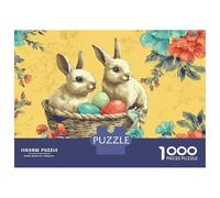 Puzzles De 1000 Pièces pour Adolescents Easter Basket with Eggs Puzzle Jeux De Famille Décoration Intérieure Cadeaux d'anniversaire Uniques 38x26cm/1000pcs