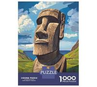 Puzzles De 1000 Pièces pour Adolescents Easter Island Moai Puzzles pour Adolescents - Niveau De Difficulté : Difficile - Chaque Pièce Est Unique - Cadeau d'anniversaire, Cadeaux, 38x26cm/1000pcs