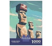 Puzzles De 1000 Pièces pour Adolescents Easter Island Statues Puzzle pour Adultes Jeux Relaxants Améliorent La Mémoire Cadeaux Anti-Stress 38x26cm/1000pcs