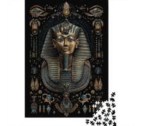 Puzzles De 1000 Pièces pour Adolescents Egyptian Pharaoh Mask Puzzles pour Adultes Jeux Relaxants Cadeaux pour Femmes Interaction Parent-Enfant 52x38cm/1000pcs
