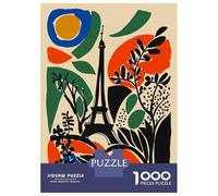 Puzzles De 1000 Pièces pour Adolescents Eiffel Tower Abstract Art Print Puzzles pour Adultes Assemblage De Motifs Stimule Le Cerveau Jeu Stimulant 70x50cm/1000pcs