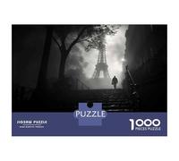 Puzzles De 1000 Pièces pour Adolescents Eiffel Tower in The Fog Puzzle Jeux Relaxants Cadeau d'anniversaire Cadeaux Anti-Stress 52x38cm/1000pcs