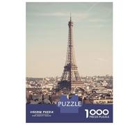 Puzzles De 1000 Pièces pour Adolescents Eiffel Tower Paris Skyline Puzzles pour Adolescents Jeux Relaxants pour S'amuser en Famille Offrez-Leur Un Cadeau 70x50cm/1000pcs