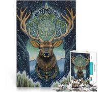 Puzzles de 1000 pièces pour Adolescents Élan de Couleur Ancienne Analyse et logique Liste de souhaits avec Le Père Noël 52x38cm