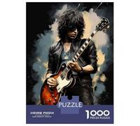 Puzzles De 1000 Pièces pour Adolescents Electric Guitarist Painting Art Print Puzzle À Monter Soi-même, Jouets pour S'amuser en Famille, Cadeau d'anniversaire Ou De Noël 70x50cm/1000pcs