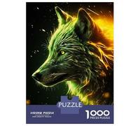 Puzzles De 1000 Pièces pour Adolescents Electric White Wolf Puzzles pour Adolescents, Jouets Anti-Stress, Cadeaux pour Femmes, Cadeaux Anti-Stress 52x38cm/1000pcs