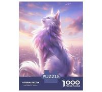 Puzzles De 1000 Pièces pour Adolescents Elegant White Cat Puzzles pour Adolescents Jeux Relaxants pour S'amuser en Famille Offrez-Leur Un Cadeau 38x26cm/1000pcs