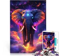 Puzzles de 1000 pièces pour Adolescents Éléphant céleste à l'horizon Cosmique Jeux éducatifs Une œuvre d'art 38x26cm