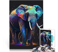 Puzzles de 1000 pièces pour Adolescents éléphant coloré Entraînez Votre Cerveau et Vos Mains Une œuvre d'art 50x70cm
