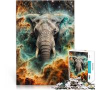 Puzzles de 1000 pièces pour Adolescents Éléphant de la nébuleuse Cosmique Jouets éducatifs Cadeau d'anniversaire 75x50cm
