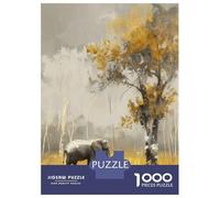 Puzzles De 1000 Pièces Pour Adolescents Elephant in Golden Forest Puzzles Pour Adultes Vacances À La Maison Tuer Le Temps Entraîner Son Cerveau Et Ses Mains Cadeau D'anniversaire, Cadeaux De Voyage, 7