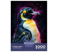 Puzzles De 1000 Pièces pour Adolescents Emperor Penguin Watercolor Puzzle Adulte Jeu Manuel Amusant Et Humoristique Cadeau Anti-Stress 52x38cm/1000pcs