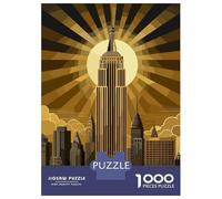 Puzzles De 1000 Pièces pour Adolescents Empire State Building Art Puzzles pour Adultes, Jouets Anti-Stress, Décoration Murale, Cadeaux d'anniversaire Et Cadeaux Uniques 70x50cm/1000pcs