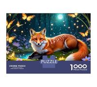 Puzzles De 1000 Pièces pour Adolescents Enchanted Forest Fox Puzzles pour Adultes Jeux De Société Cadeaux pour Femmes Stimule Le Cerveau 70x50cm/1000pcs