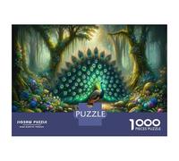 Puzzles De 1000 Pièces pour Adolescents Enchanted Forest Peacock Puzzles pour Adultes Assemblage De Motifs Stimule Le Cerveau Jeu Stimulant 52x38cm/1000pcs