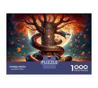 Puzzles De 1000 Pièces Pour Adolescents Enchanted Tree of Life with Serpent Puzzles Pour Adolescents - Niveau De Difficulté : Difficile - Chaque Pièce Est Unique - Cadeau D'anniversaire, Cadeaux, 52x3