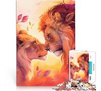 Puzzles de 1000 pièces pour Adolescents Ensemble pour Toujours, Amour de Lion Jeux de détente Jeu de défi Unique 50x70cm