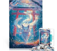Puzzles de 1000 pièces pour Adolescents Esprit du Renard Kitsune Blanc Jeu de Quiz Décoration Murale, Cadeaux Uniques pour Anniversaire et Noël 38x26cm