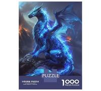 Puzzles De 1000 Pièces pour Adolescents Ethereal Blue Dragon Puzzle Adulte Puzzle DIY Jouets Course De Vitesse Manuelle Aide À Exercer Le Cerveau 38x26cm/1000pcs