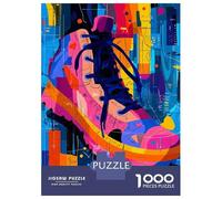 Puzzles De 1000 Pièces pour Adolescents Expressionist Geometry Sneaker - Vibrant Abstract Street Art Puzzle Adulte Jeu Manuel Amusant Et Humoristique Cadeau Anti-Stress 38x26cm/1000pcs