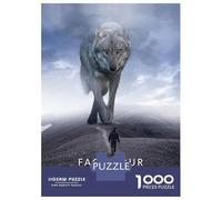 Puzzles De 1000 Pièces pour Adolescents Face Your Fears Vs Wolf Puzzle Jeux Relaxants Décoration Murale Cadeaux pour Les Amis Et La Famille 52x38cm/1000pcs