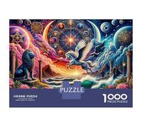 Puzzles De 1000 Pièces pour Adolescents Fantasy Artwork with Mythical Creatures Puzzles pour Adultes, Jeu Familial, Assemblage De Motifs, Cadeaux d'anniversaire Uniques 70x50cm/1000pcs