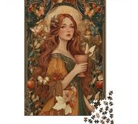 Puzzles De 1000 Pièces pour Adolescents Fantasy Artwork Woman with Flowers Puzzle Adulte, Jouet, Décoration Murale, Art Mural, Cadeaux d'anniversaire Uniques 38x26cm/1000pcs