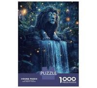 Puzzles De 1000 Pièces pour Adolescents Fantasy Lion Waterfall Wall Art Print Puzzles pour Adolescents Jeux Relaxants pour S'amuser en Famille Offrez-Leur Un Cadeau 52x38cm/1000pcs