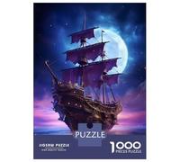 Puzzles De 1000 Pièces pour Adolescents Fantasy Pirate Ship Puzzle Jeux Relaxants Une Œuvre d'art Cadeaux d'anniversaire Uniques 38x26cm/1000pcs