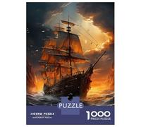 Puzzles De 1000 Pièces pour Adolescents Fantasy Pirate Ship Puzzles pour Adolescents, Jouets À Monter Soi-même, Analyse Et Logique, Cadeau d'anniversaire Ou De Noël 52x38cm/1000pcs