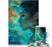 Puzzles de 1000 pièces pour Adolescents Femme Asiatique Un Dragon Assemblage du modèle est idéal comme Cadeau pour Toute la Famille 75x50cm