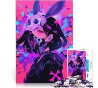 Puzzles de 1000 pièces pour Adolescents Fille d'anime avec Un Masque de crâne Jeu intellectuel Idées Cadeaux 38x26cm