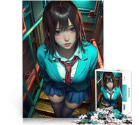 Puzzles de 1000 pièces pour Adolescents Fille d'anime en Uniforme Scolaire Jeu Stimulant Décoration d'intérieur et Cadeaux Uniques 38x26cm