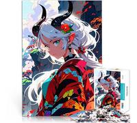 Puzzles de 1000 pièces pour Adolescents Fille démon d'anime en Kimono Jeux éducatifs Car C'est Un pour Toute la Famille 38x26cm