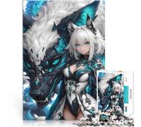 Puzzles de 1000 pièces pour Adolescents Fille-Loup d'anime Jouets éducatifs d'apprentissage Interaction Parent-Enfant 38x26cm
