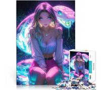 Puzzles de 1000 pièces pour Adolescents Fille Serpent néon Jouets de Divertissement Familial Cadeau Amusant 38x26cm
