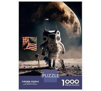 Puzzles De 1000 Pièces pour Adolescents First Moon Landing Puzzle Adulte À Faire Soi-même, Jouets Anti-Stress, Cadeaux De Noël Et d'anniversaire 70x50cm/1000pcs