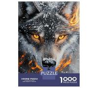 Puzzles De 1000 Pièces pour Adolescents Flame & Frost Wolf Puzzles pour Adolescents, Jouet, Décoration Murale, Décoration Intérieure, Cadeaux Anti-Stress 70x50cm/1000pcs