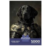 Puzzles De 1000 Pièces Pour Adolescents Flat-coated Retriever Knight Puzzles Pour Adultes Vacances À La Maison Tuer Le Temps Entraîner Son Cerveau Et Ses Mains Cadeau D'anniversaire, Cadeaux De Voyage
