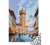 Puzzles De 1000 Pièces pour Adolescents Florence Cityscape with People Puzzle Jeux Relaxants Cadeaux pour Femmes Cadeaux De Noël Et d'anniversaire 38x26cm/1000pcs