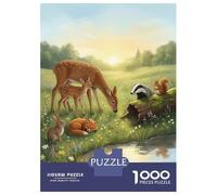 Puzzles De 1000 Pièces pour Adolescents Forest Animals by The Pond Puzzles pour Adultes Vacances À La Maison Tuer Le Temps Entraîner Son Cerveau Et Ses Mains Cadeau d'anniversaire, Cadeaux De Voyage,