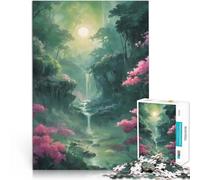 Puzzles de 1000 pièces pour Adolescents Forêt sous Une Lune Jaune Jeux Jouets Cadeaux est idéal comme Cadeau pour Toute la Famille 75x50cm