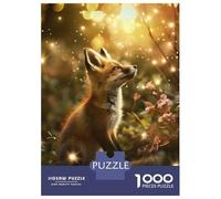 Puzzles De 1000 Pièces pour Adolescents Fox Cubs Enchanted Forest Puzzle pour Adultes Jeux Amusants Améliorent La Mémoire Aide À Exercer Le Cerveau 38x26cm/1000pcs
