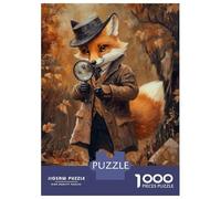 Puzzles De 1000 Pièces pour Adolescents Fox Detective(2) Puzzle pour Adultes Jeu Familial Course De Vitesse Manuelle Cadeaux Uniques pour Anniversaire Et Noël 70x50cm/1000pcs