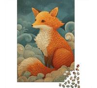 Puzzles De 1000 Pièces pour Adolescents Fox in Clouds Illustration Puzzle Adulte, Jouet, Décoration Murale, Art Mural, Cadeaux d'anniversaire Uniques 70x50cm/1000pcs
