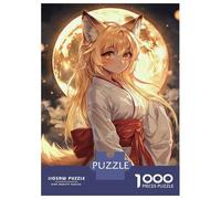 Puzzles De 1000 Pièces pour Adolescents Fox Spirit in Moonlight Puzzle Jeux Relaxants Cadeaux pour Femmes Cadeaux De Noël Et d'anniversaire 38x26cm/1000pcs