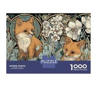 Puzzles De 1000 Pièces pour Adolescents Foxes in Flowers Nature's Artistry Puzzles pour Adolescents, Jouets À Monter Soi-même, Analyse Et Logique, Cadeau d'anniversaire Ou De Noël 52x38cm/1000pcs